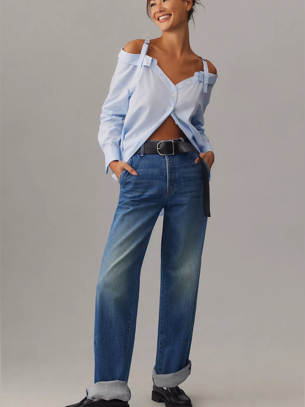 MOTHER High Waisted Spinner Prep Skimp Jeans 27 Flash Back Wide Leg